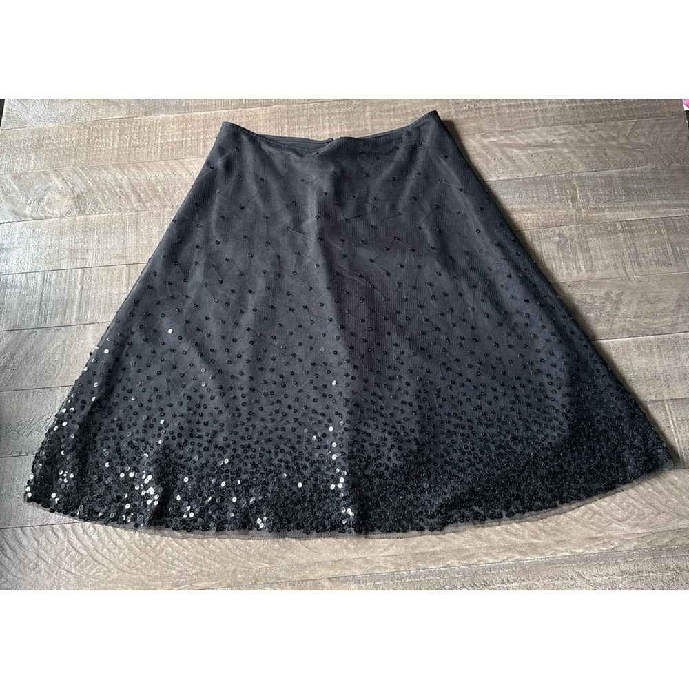 Petite Sophisticate‎ Women's Black A Line Sequined Skirt Size 4